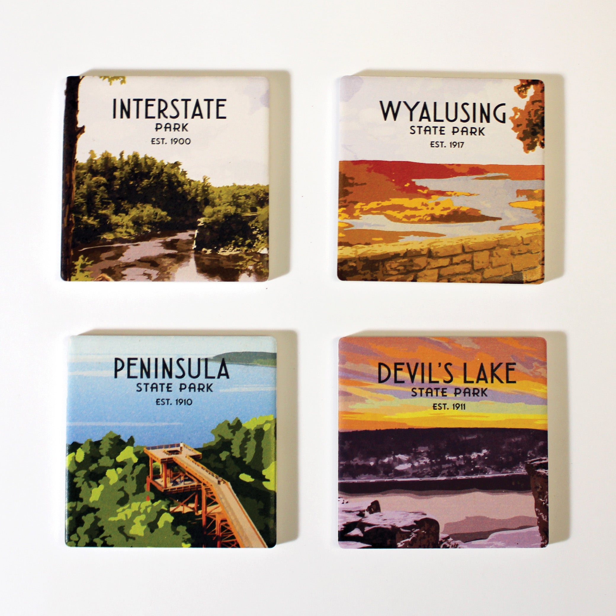 Original Wisconsin State Park Coasters (Set of 4)